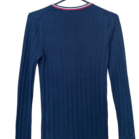 Tommy Hilfiger Women’s Cable Knit Navy Blue Scoop Neck Sweater Size SP - Picture 10 of 10